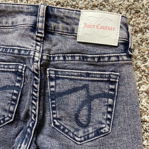 Juicy Couture Kids Mid Rise Straight Jean Girls Size 10 Pink Tint Denim Stretch - Picture 5 of 7